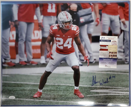 MVP Authentics Ohio State Buckeyes Shaun Wade Autographed 16X20 Photo Jsa Coa 90 sports jersey framing , jersey framing