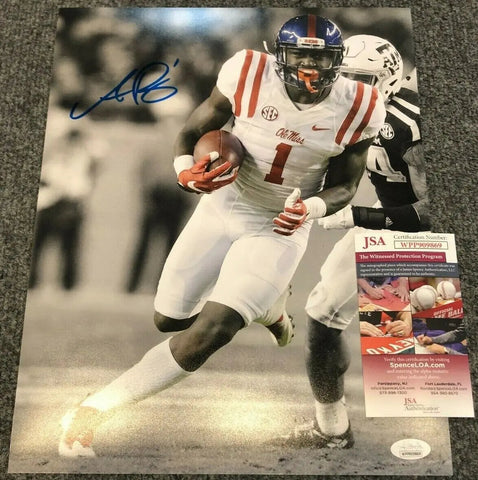 D.K Metcalf Autographed Ole Miss Custom Football Jersey - JSA COA