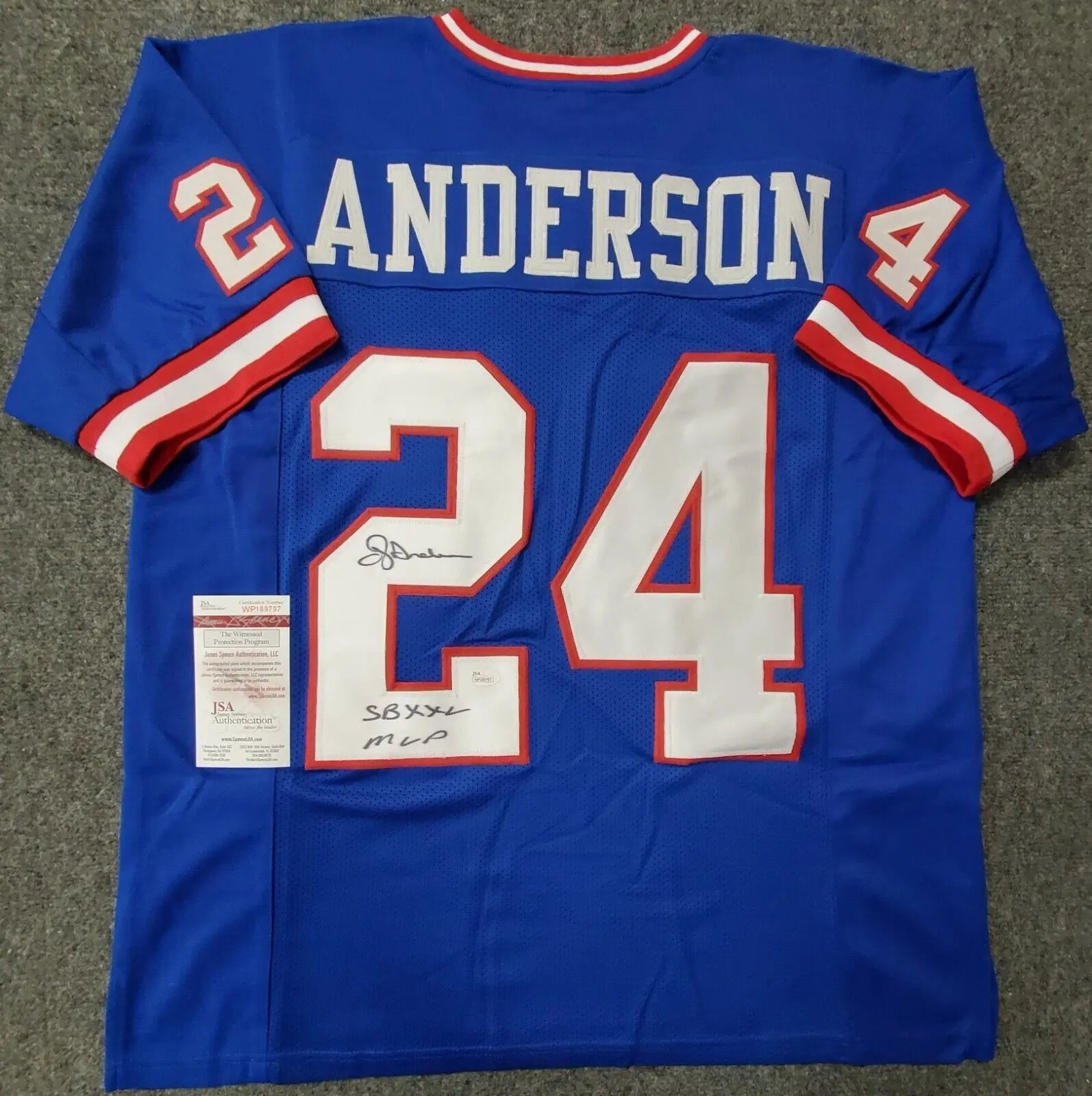 Ottis Anderson Autographed Signed Inscribed N.Y. Giants Jersey Jsa