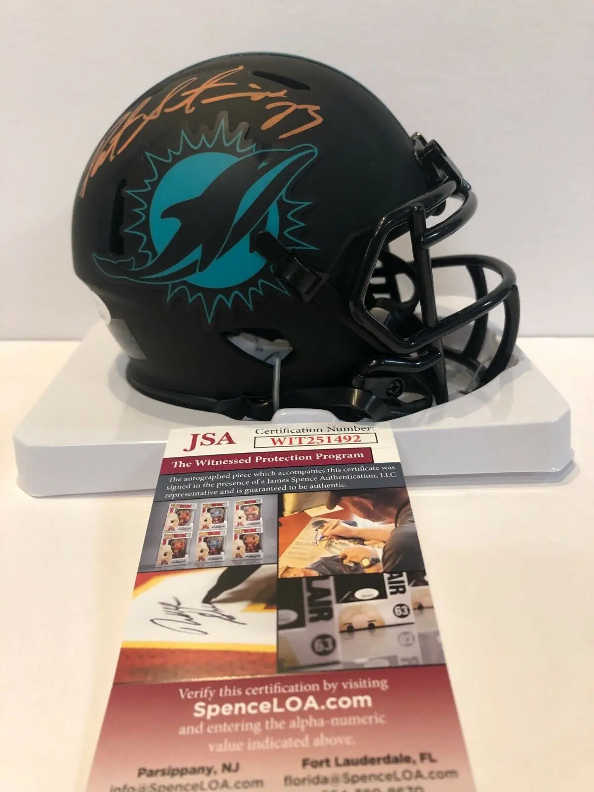 MVP Authentics Patrick Surtain Autographed Signed Miami Dolphins Eclipse Mini Helmet Jsa Coa 98.10 sports jersey framing , jersey framing