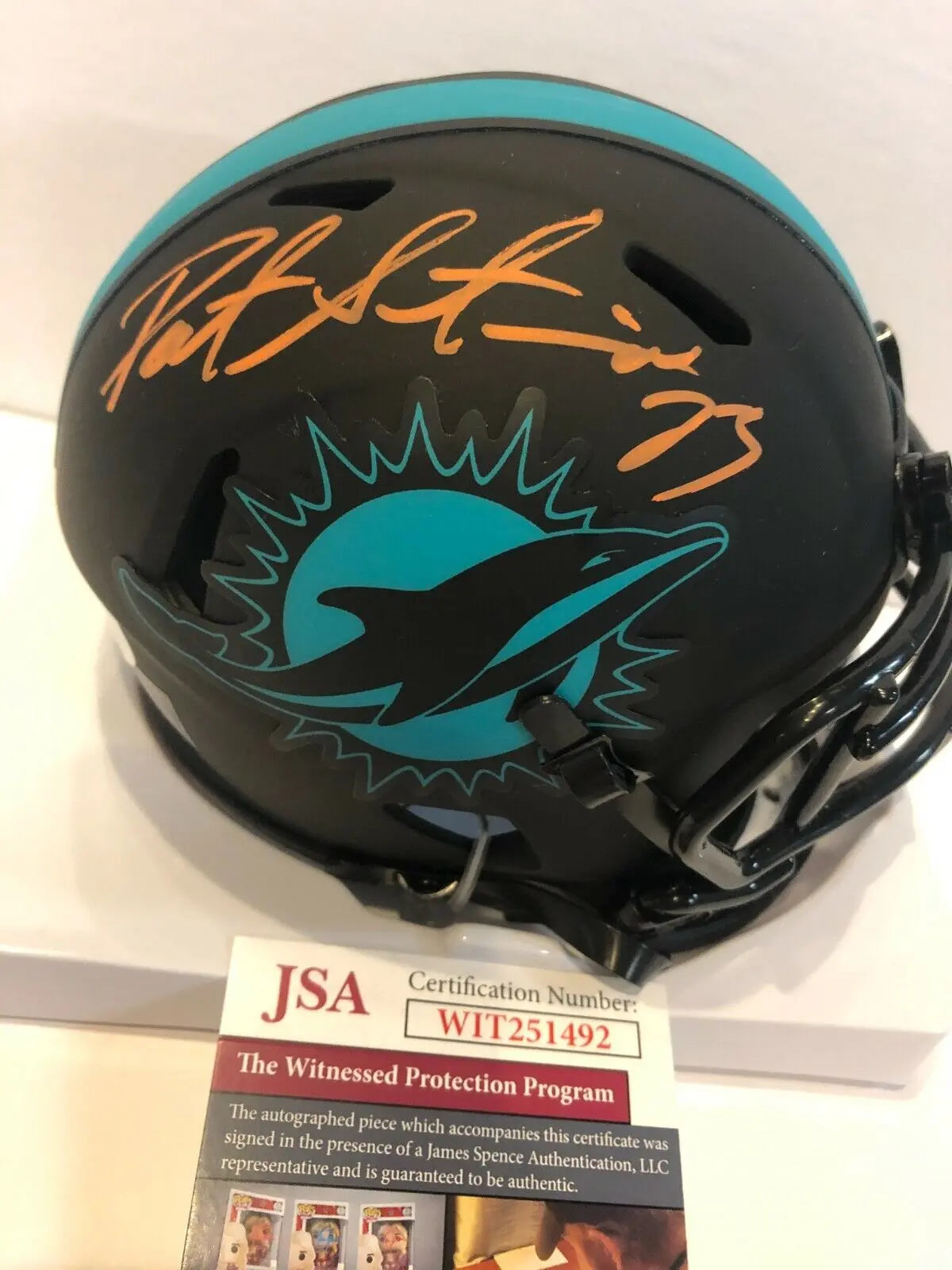 MVP Authentics Patrick Surtain Autographed Signed Miami Dolphins Eclipse Mini Helmet Jsa Coa 98.10 sports jersey framing , jersey framing