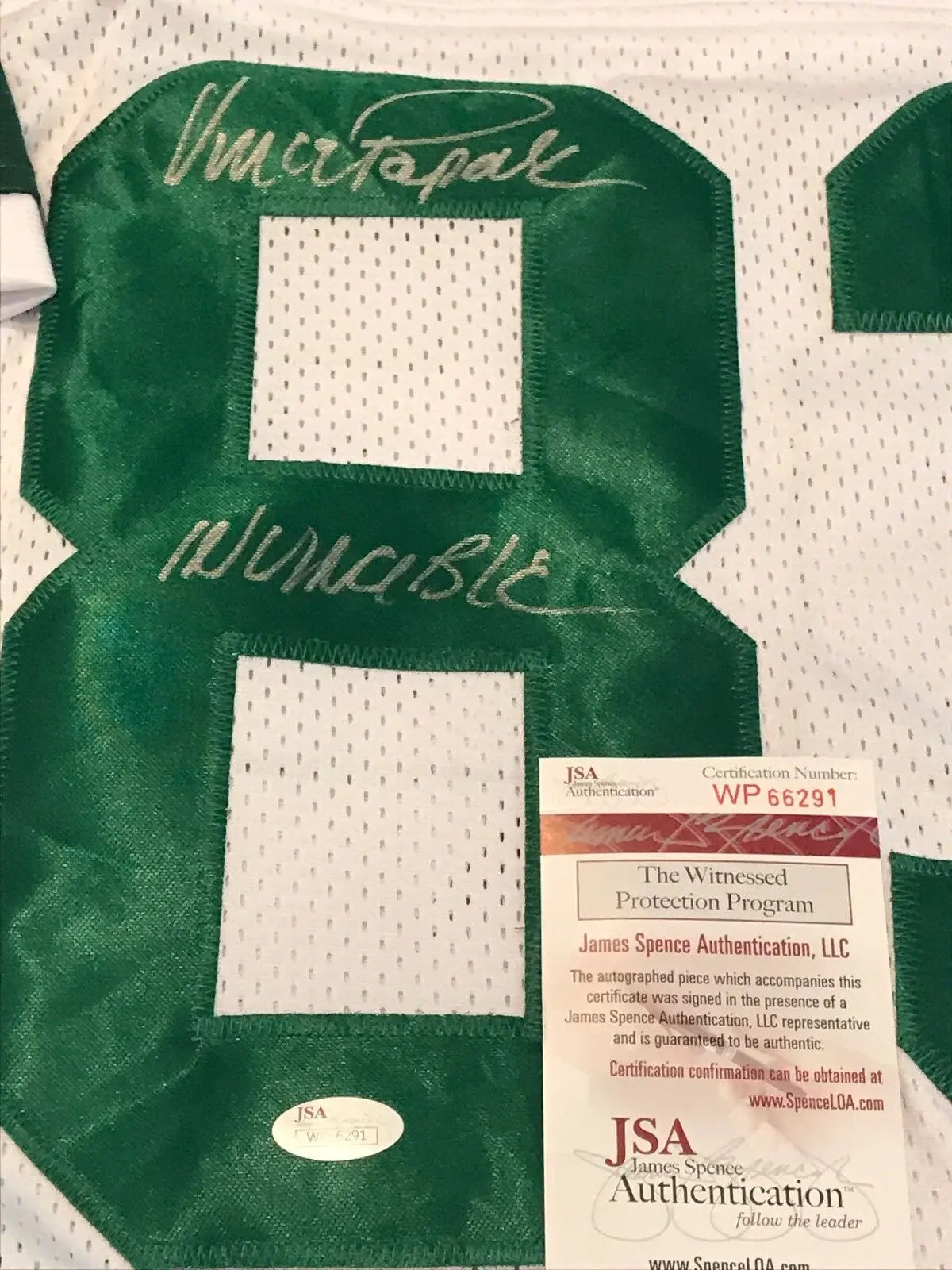 Vince Papale Autographed Philadelphia Eagles (Green #83) Custom