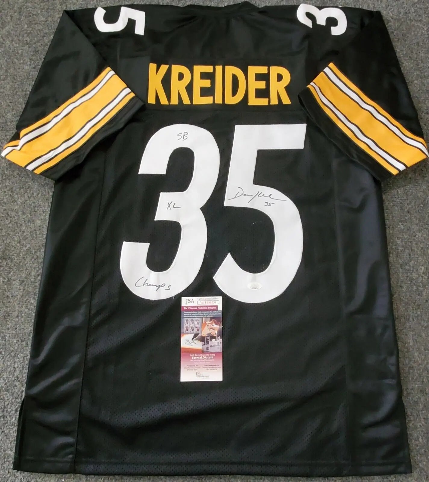 Pittsburgh Steelers Autographed Inscribed Dan Kreider Jersey Jsa Coa – MVP  Authentics