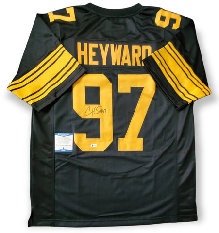 Cameron Heyward Signed Steelers Throwback Jersey (Heyward Player Holog –