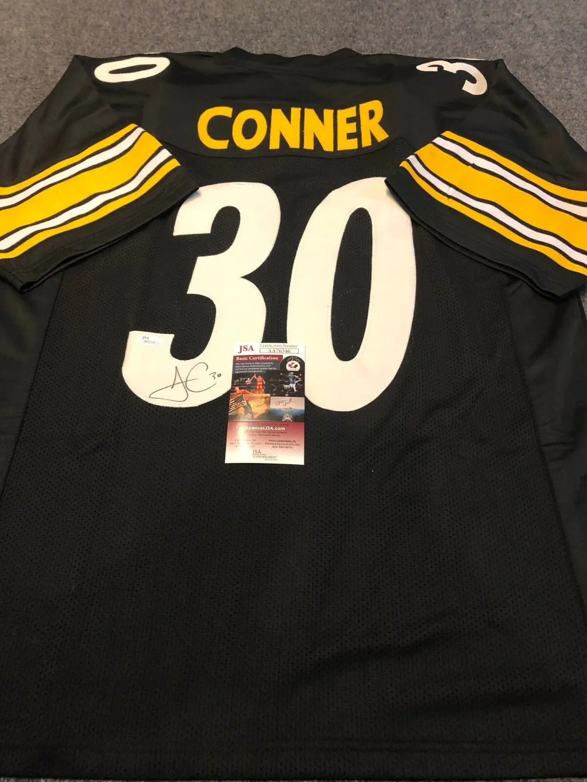 MVP Authentics Pittsburgh Steelers James Conner Autographed Signed Jersey Jsa  Coa 135 sports jersey framing , jersey framing