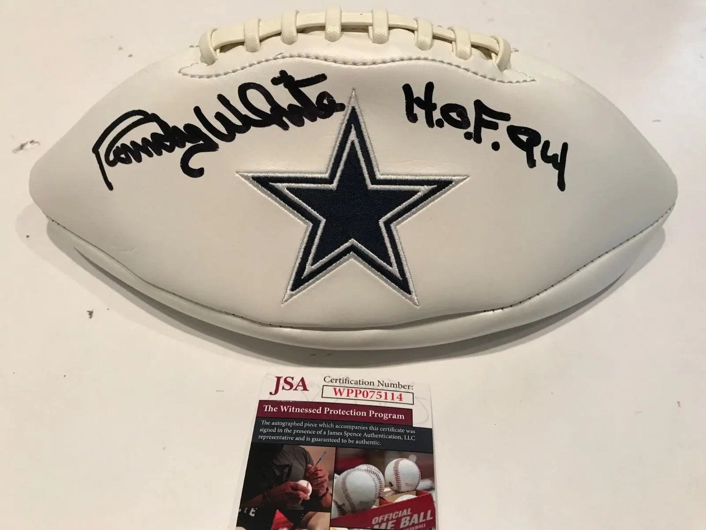 Randy White Autographed Signed Inscribed Dallas Cowboys Logo Football – MVP  Authentics