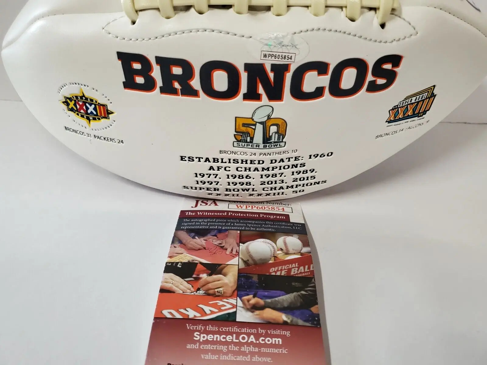 Denver Broncos Rod Smith Autographed Signed Inscribed Nfl Football