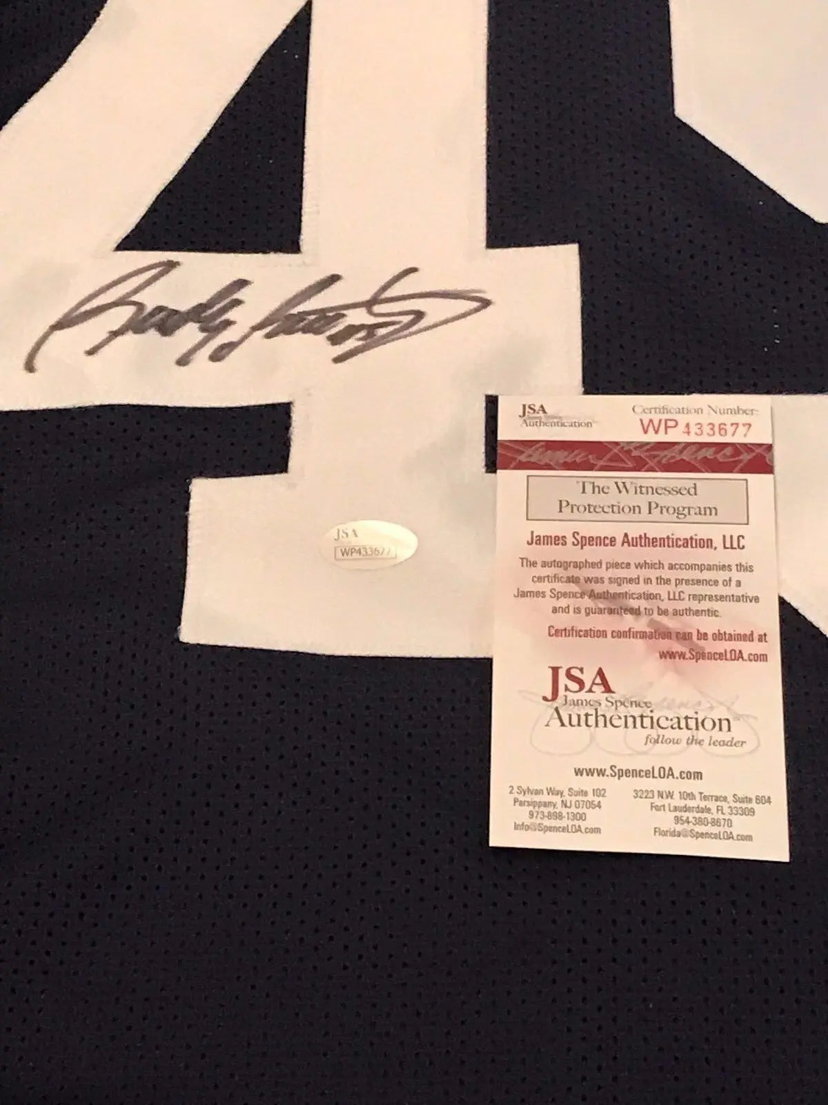 Rudy Ruettiger Autographed Signed Notre Dame Stat Jersey Jsa Coa