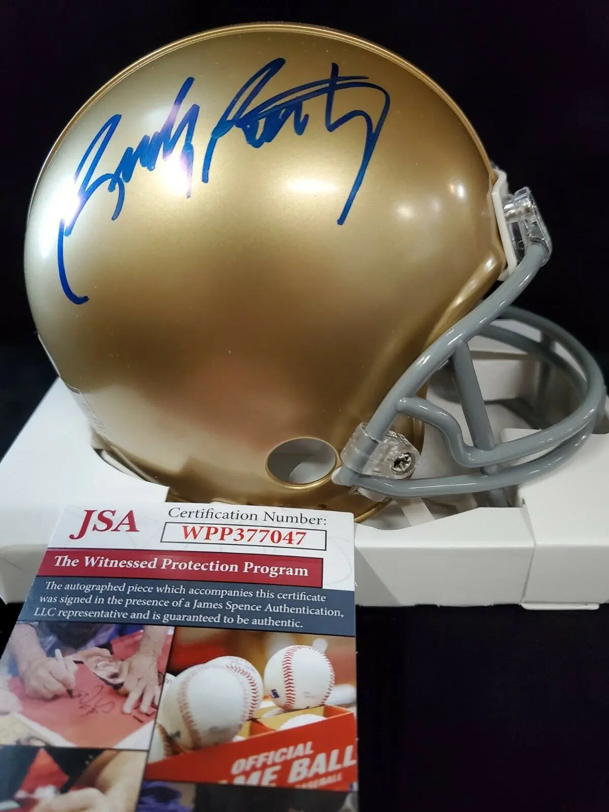 Rudy Ruettiger Signed Notre Dame Fighting Irish Chrome Alternate Mini  Helmet Inscribed Never Quit (JSA COA)