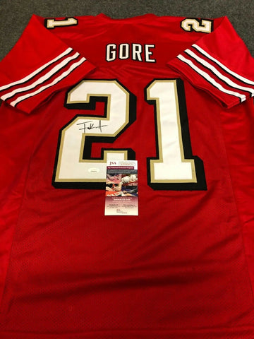 Frank Gore Autographed and Framed Red 49ers Jersey