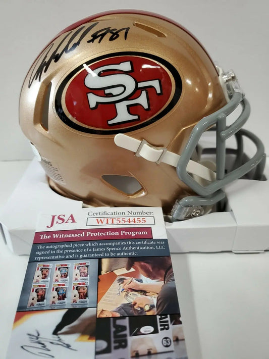 MVP Authentics SAN FRANCISCO 49ERS ANQUAN BOLDIN AUTOGRAPHED SPEED MINI HELMET JSA COA 116.10 sports jersey framing , jersey framing