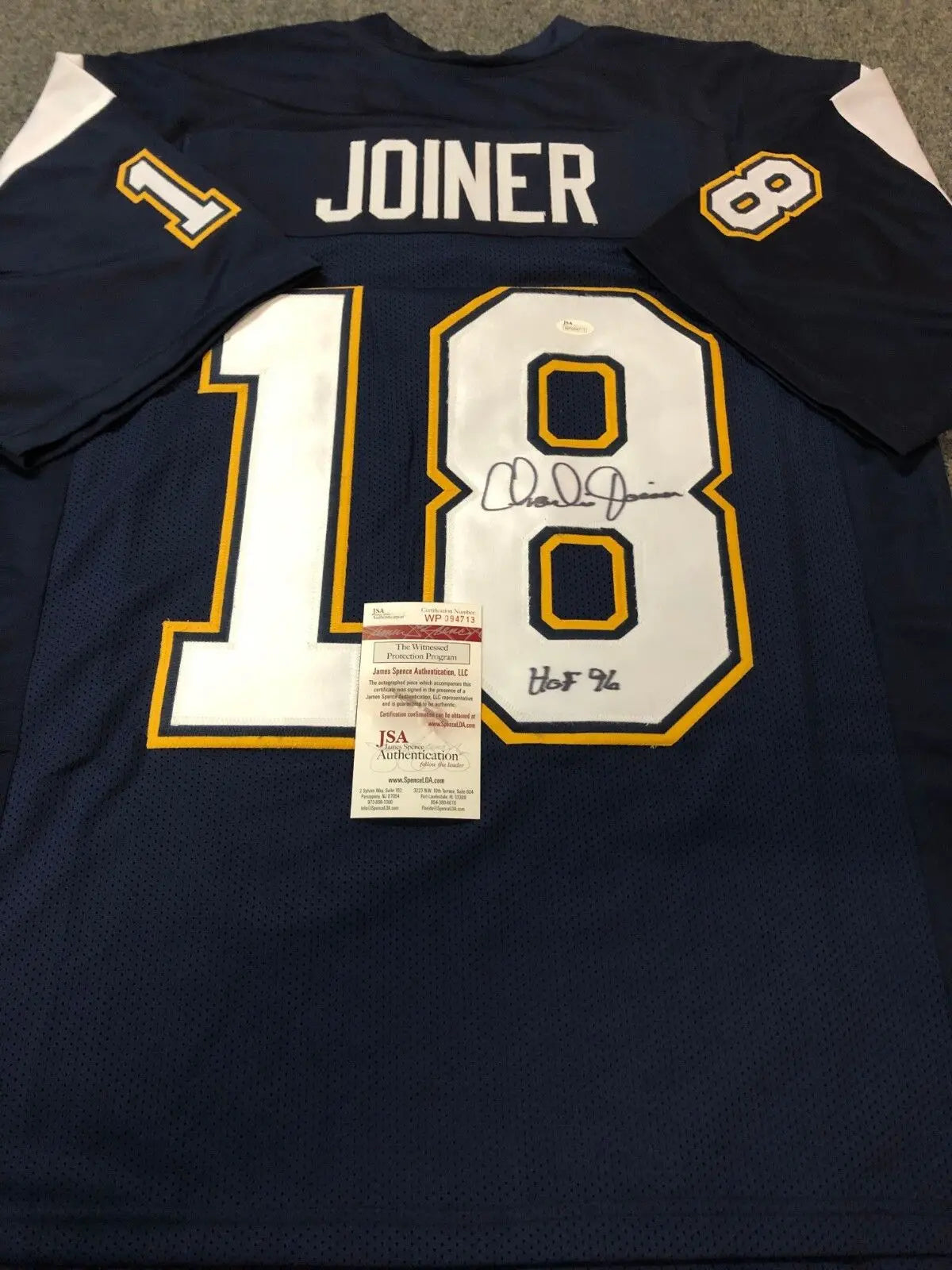 San Diego Chargers Wes Chandler Autographed Signed Jersey Jsa Coa