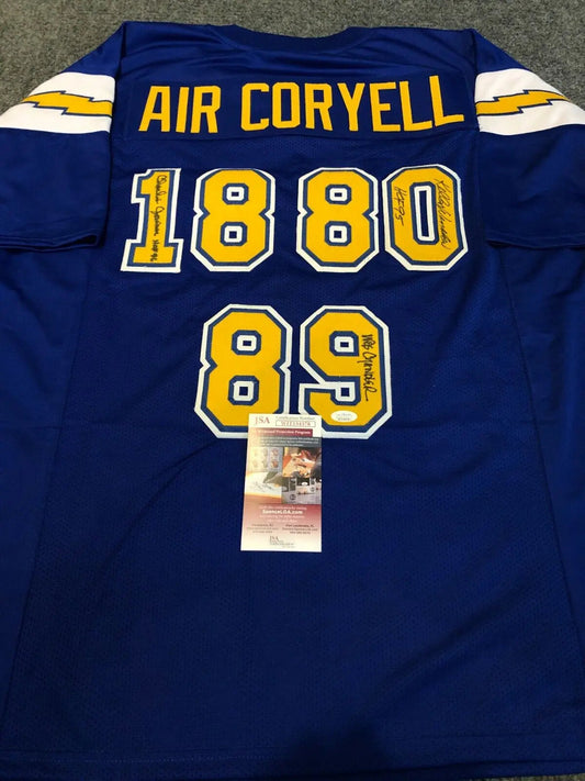 MVP Authentics San Diego Chargers Joiner-Winslow-Chandler  Signed Air Coryell Jersey Jsa Coa 269.10 sports jersey framing , jersey framing