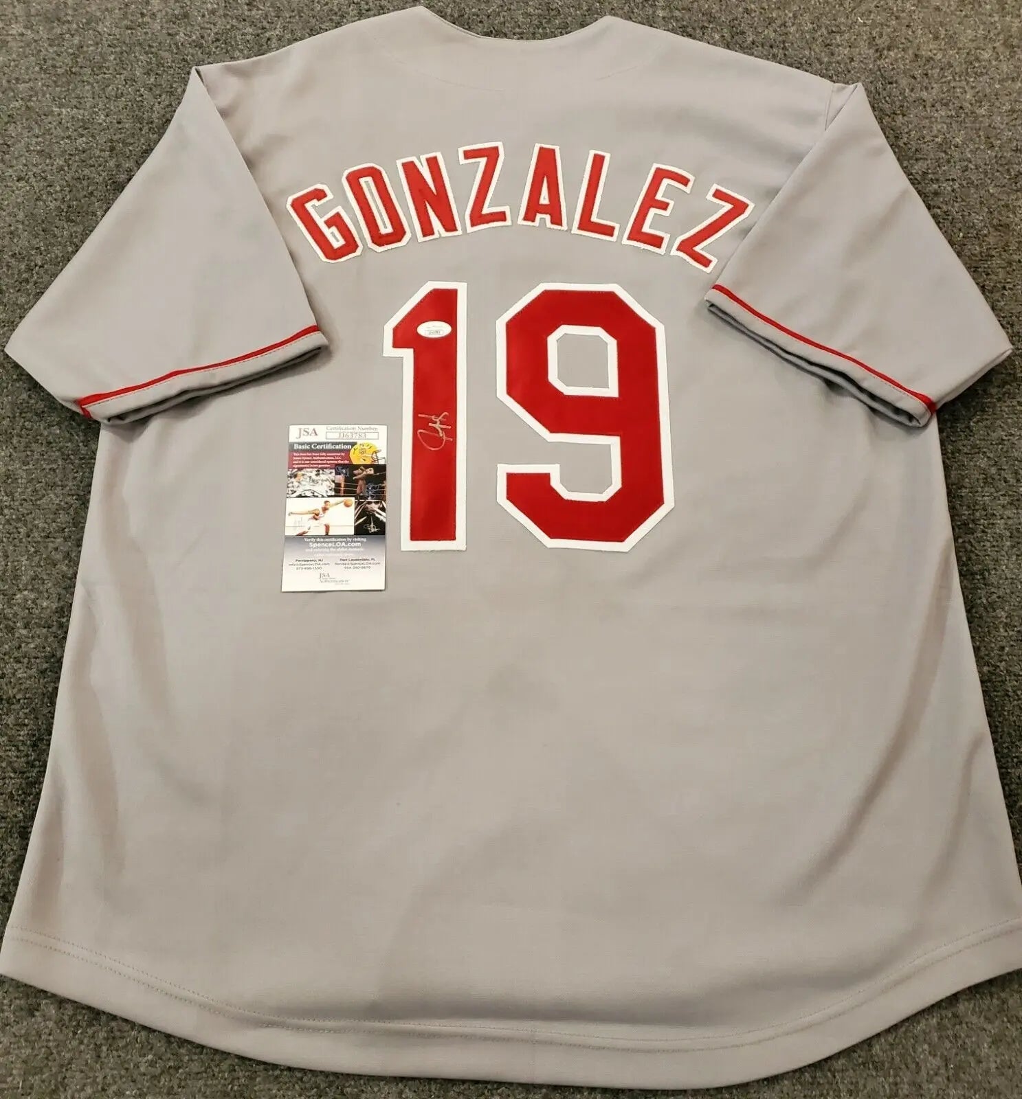 Texas Rangers Juan Gonzalez Autographed Signed Jersey Jsa Coa