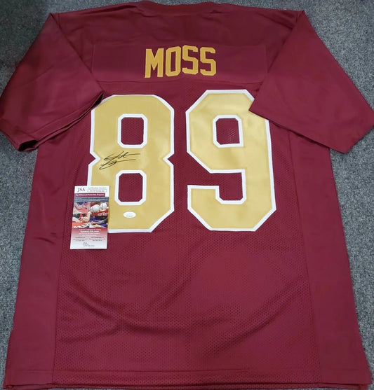 MVP Authentics Washington Football Team Santana Moss Autographed Signed Jersey Jsa Coa 134.10 sports jersey framing , jersey framing