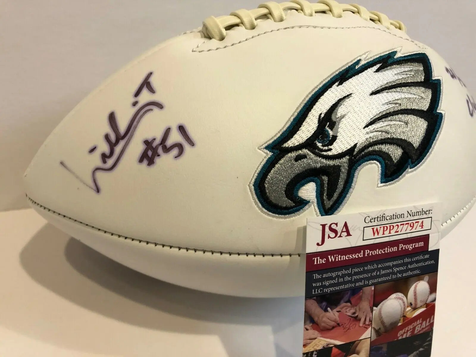 Brent Celek Stiff-Arm Action Philadelphia Eagles Autographed 11 x