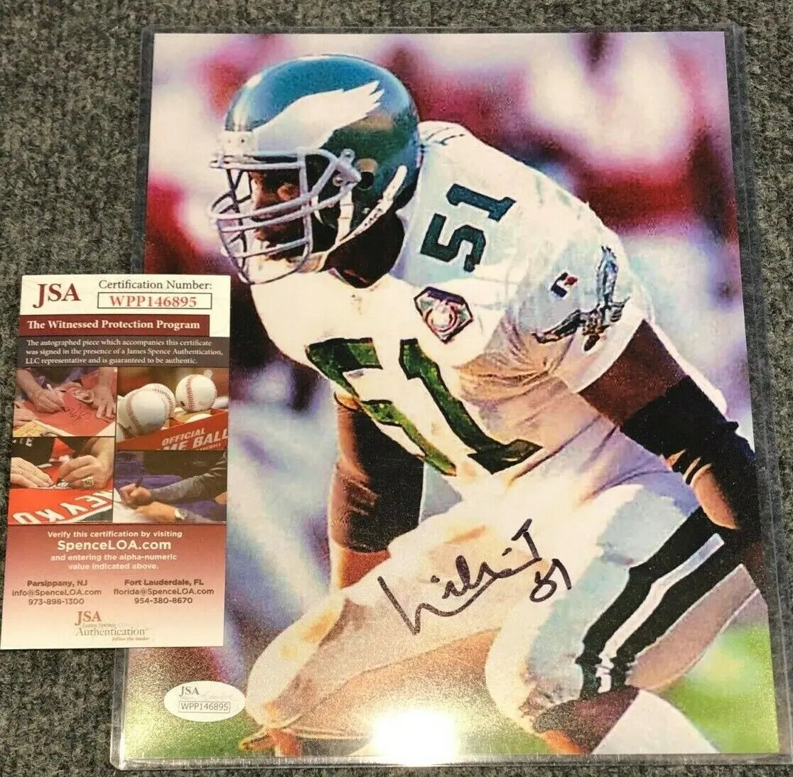 MVP Authentics William Thomas Autographed Signed Philadelphia Eagles 8X10 Photo Jsa Coa 26.10 sports jersey framing , jersey framing