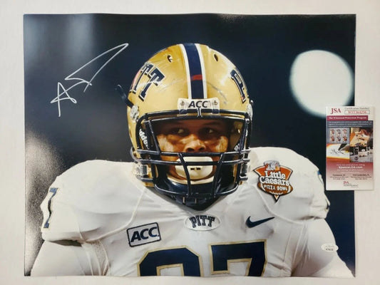 Aaron Donald Autographed Signed Pittsburgh Panthers 16X20 Photo Jsa Coa Jersey Framing MVP Authentics