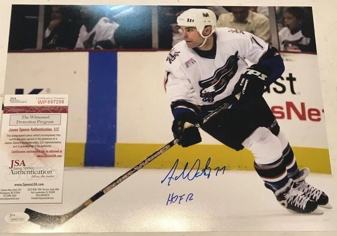 Adam Oates Autographed Signed Insc. Washington Capitals 11X14 Photo Jsa Coa Jersey Framing MVP Authentics