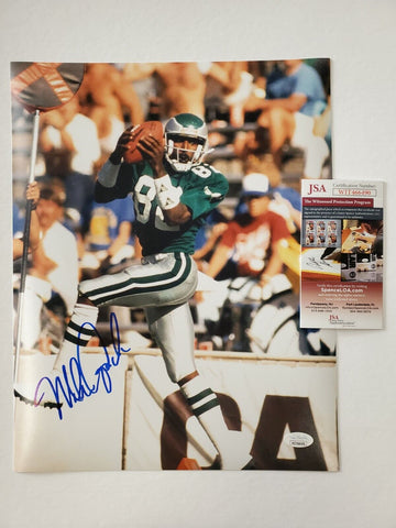 FRAMED Autographed/Signed MIKE QUICK 33x42 Kelly Green Football Jersey –  Super Sports Center