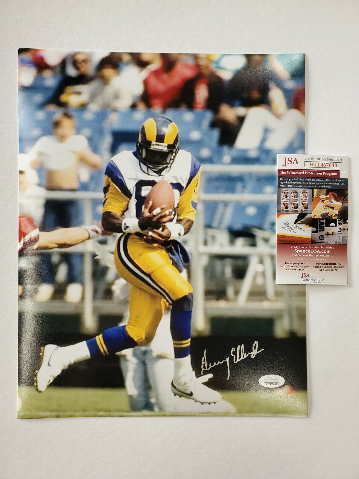 MVP Authentics LOS ANGELES RAMS HENRY ELLARD AUTOGRAPHED SIGNED 11x14 PHOTO JSA COA 71.10 sports jersey framing , jersey framing