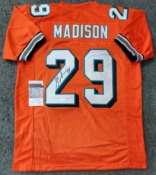 MVP Authentics Miami Dolphins Sam Madison Autographed Signed Jersey Jsa Coa 94.50 sports jersey framing , jersey framing