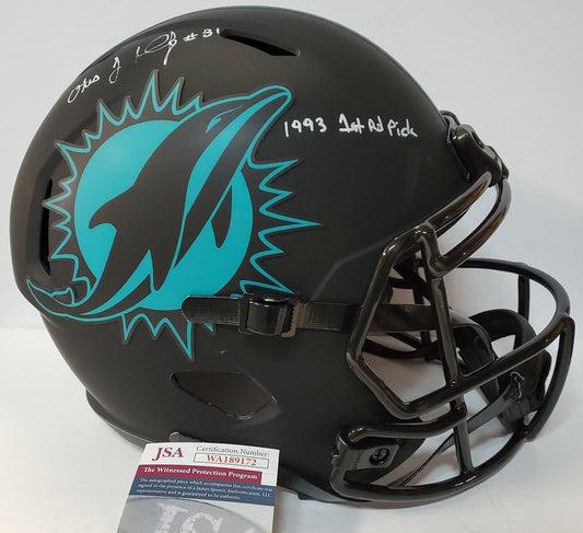 MVP Authentics Miami Dolphins Oj Mcduffie Signed Insc Full Size Eclipse Replica Helmet Jsa Coa 270 sports jersey framing , jersey framing