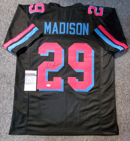 MIAMI DOLPHINS SAM MADISON SIGNED CUSTOM STITCHED WHITE JERSEY JSA WITNESS  COA