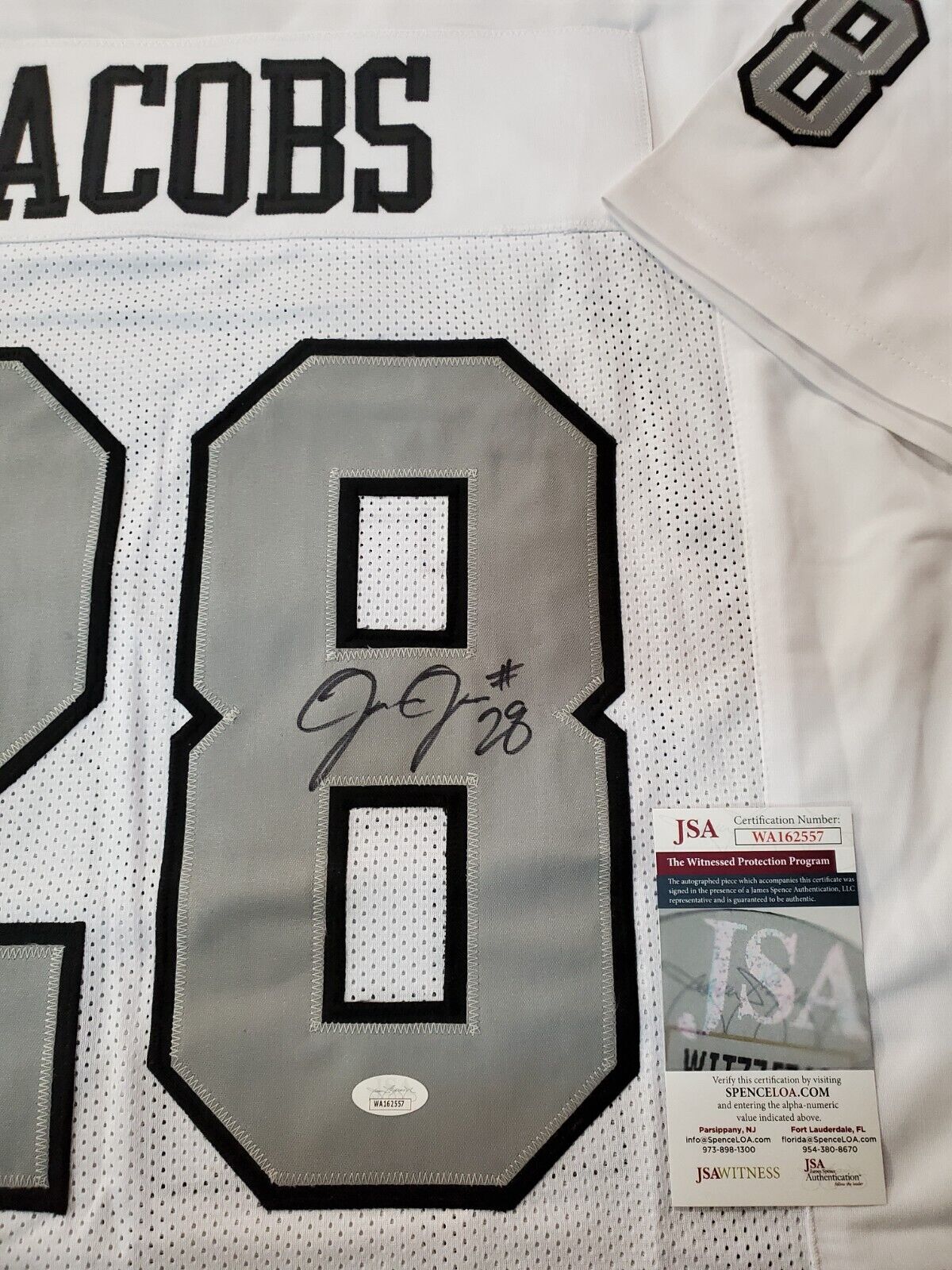 MVP Authentics Las Vegas Raiders Josh Jacobs Autographed Signed Jersey Jsa Coa 135 sports jersey framing , jersey framing