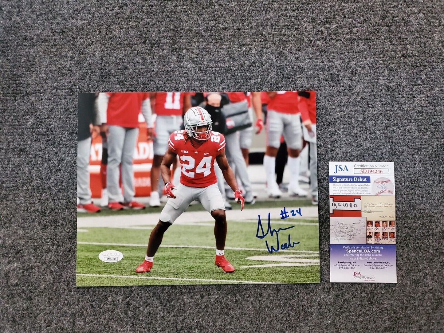 MVP Authentics Ohio State Buckeyes Shaun Wade Autographed 8X10 Photo Jsa Coa 54 sports jersey framing , jersey framing