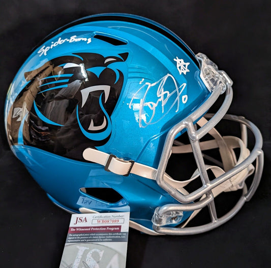 MVP Authentics Carolina Panthers Brian Burns Signed Inscribed Full Size Flash Rep Helmet Jsa 337.50 sports jersey framing , jersey framing