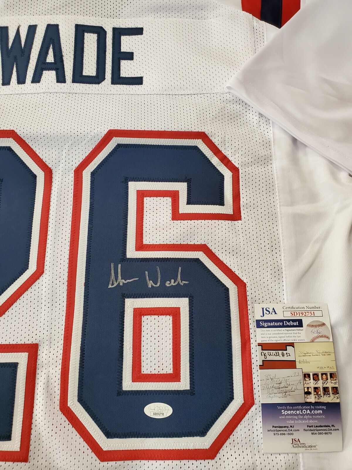 MVP Authentics New England Patriots Shaun Wade Autographed Signed Jersey Jsa  Coa 125.10 sports jersey framing , jersey framing