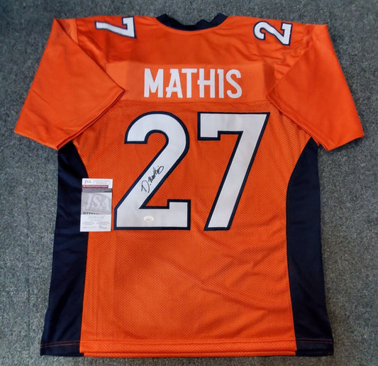 MVP Authentics Denver Broncos Damarri Mathis Autographed Signed Jersey Jsa Coa 112.50 sports jersey framing , jersey framing