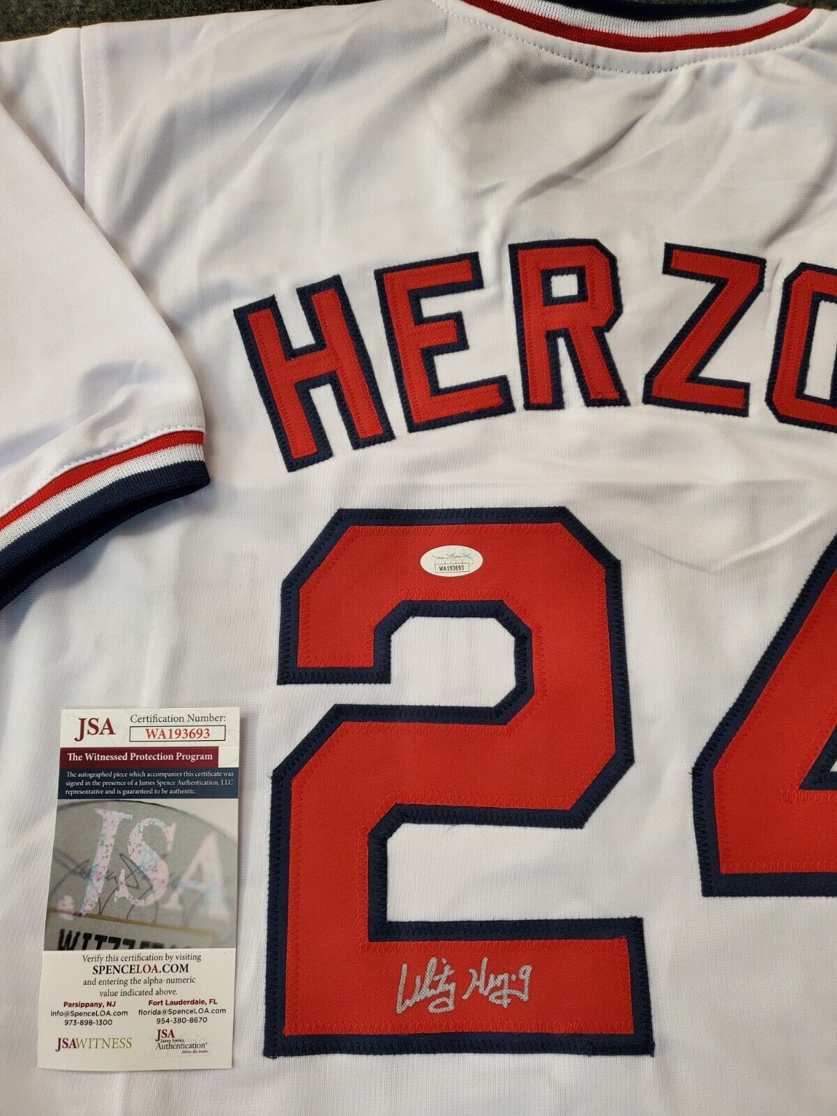 St Louis Cardinals Style Whitey Herzog Autographed Signed Custom Jersey Jsa  Coa