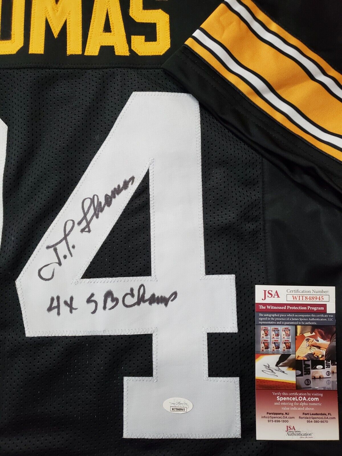 Pittsburgh Steelers Jt Thomas Autographed Inscribed Jersey Jsa Coa – MVP  Authentics