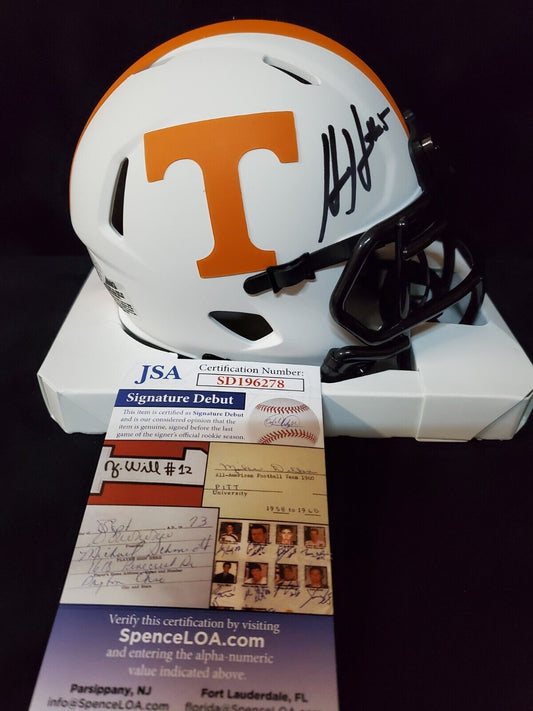 MVP Authentics Tennessee Volunteers Hendon Hooker Autographed Signed Lunar Mini Helmet Jsa Coa 175.50 sports jersey framing , jersey framing