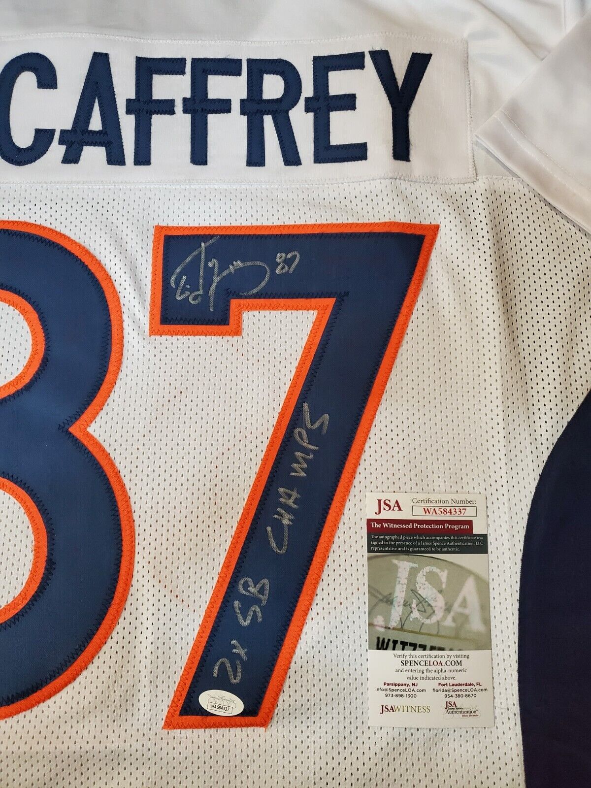 Denver Broncos Ed Mccaffrey Autographed Signed Inscribed Jersey