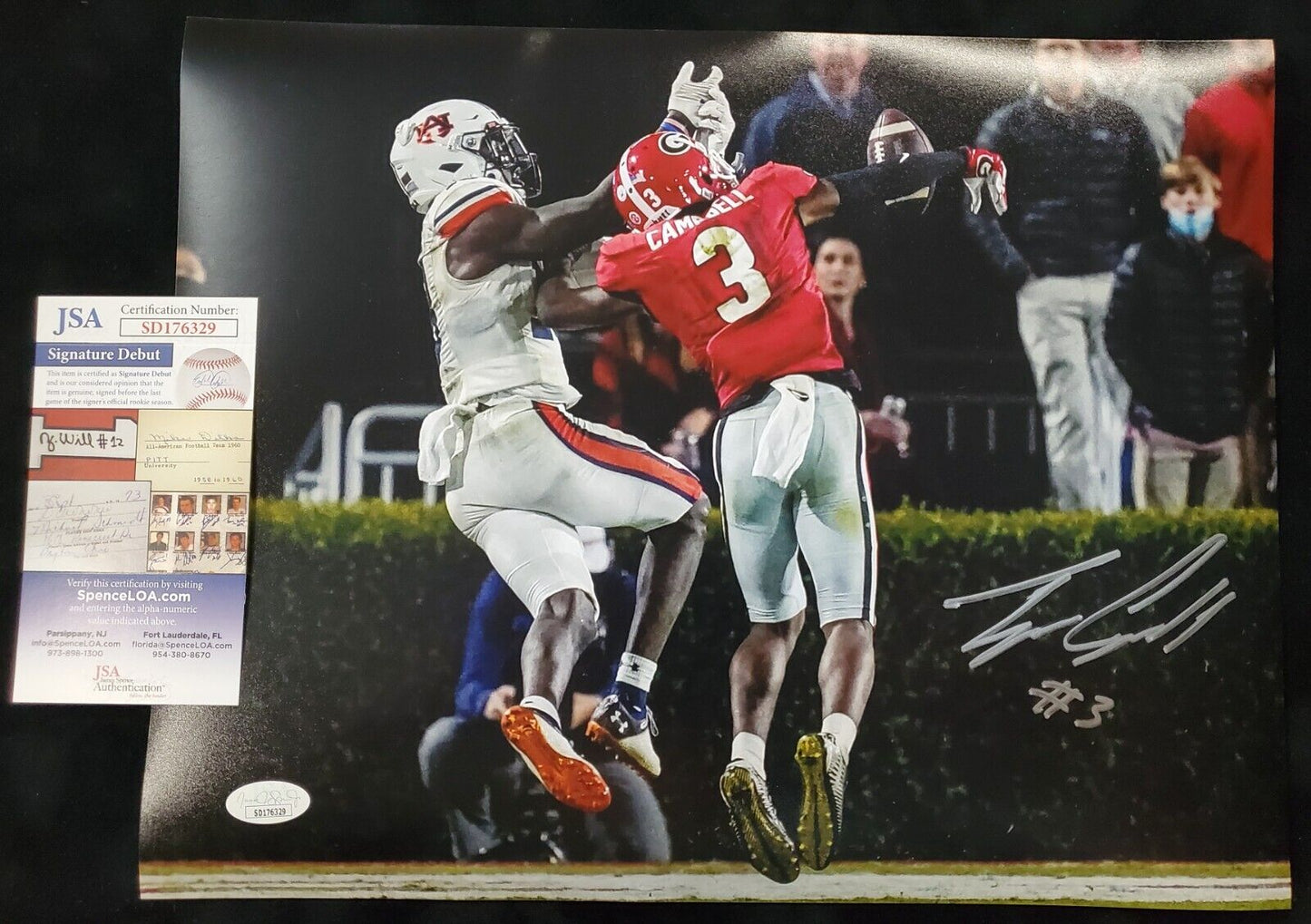 MVP Authentics Georgia Bulldogs Tyson Campbell Autographed Signed 11X14 Photo Jsa Coa 58.50 sports jersey framing , jersey framing