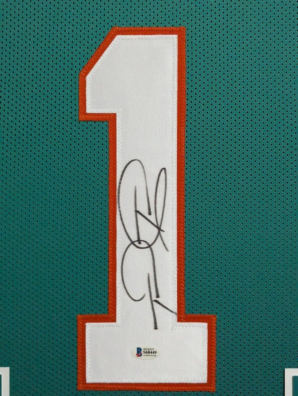 MVP Authentics Framed Miami Dolphins Tua Tagovailoa Autographed Signed Jersey Beckett Coa 765 sports jersey framing , jersey framing