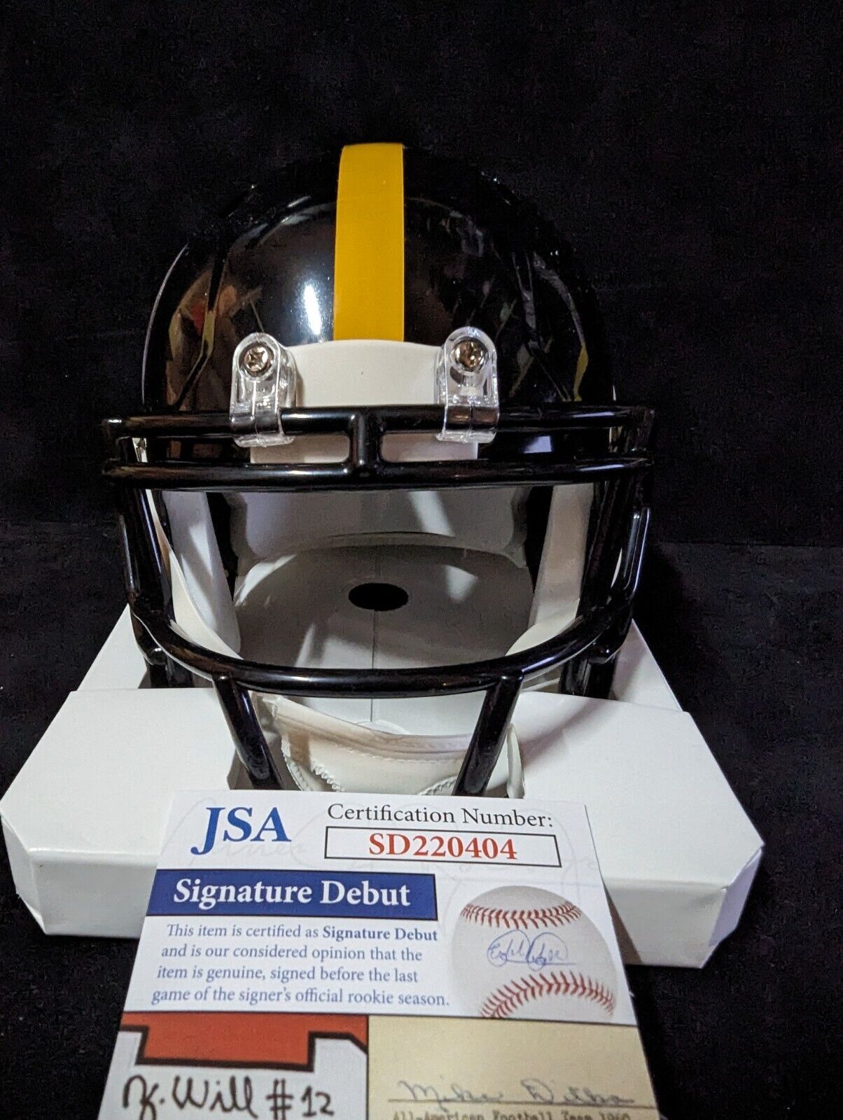 MVP Authentics Pittsburgh Steelers Joey Porter Jr Autographed Speed Mini Helmet Jsa Coa 135 sports jersey framing , jersey framing