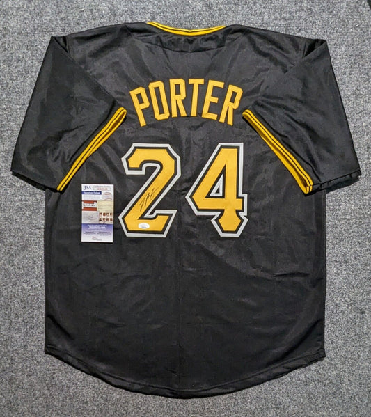 MVP Authentics Pittsburgh Steelers Joey Porter Jr Autographed Pirates Style Jersey Jsa Coa 117 sports jersey framing , jersey framing