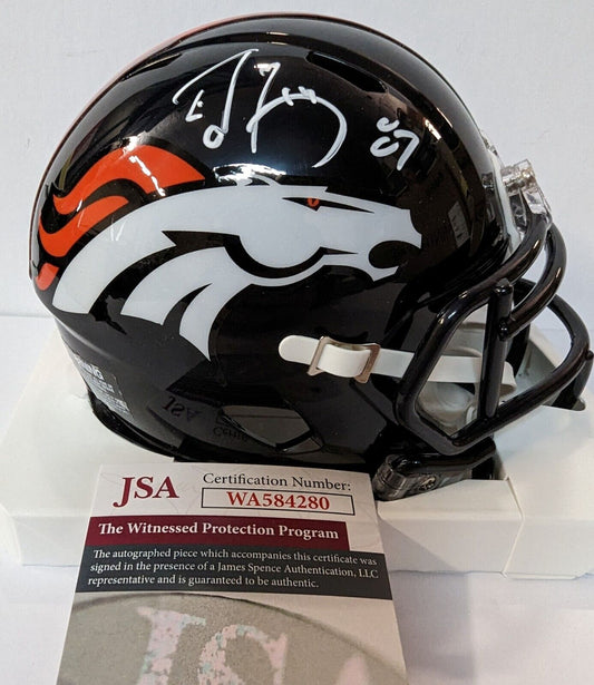 MVP Authentics Denver Broncos Ed Mccaffrey Autographed Signed Speed Mini Helmet Jsa Coa 90 sports jersey framing , jersey framing