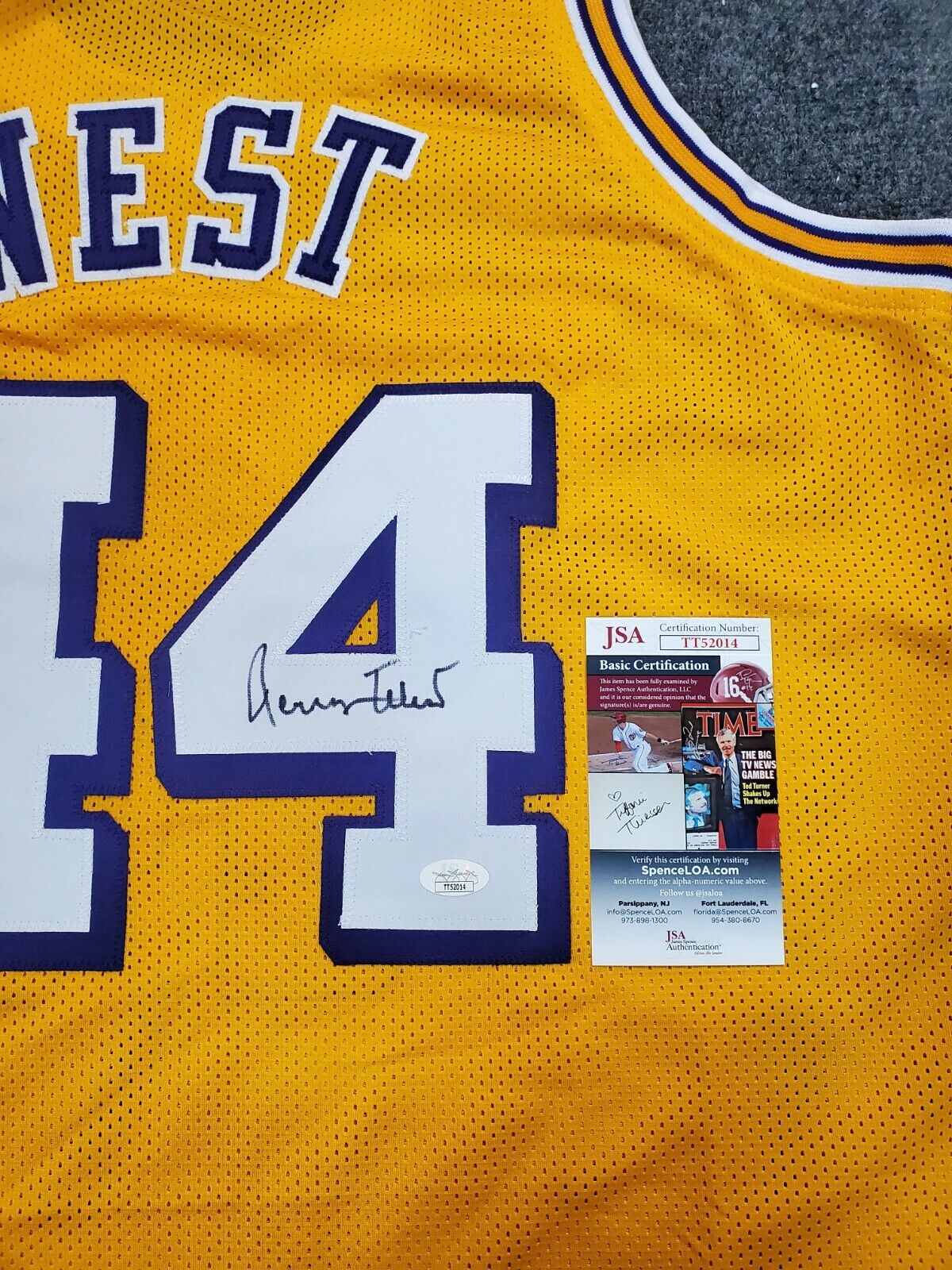 Jerry west autographed store jersey