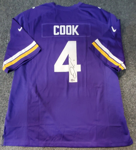 MVP Authentics Dalvin Cook Minnesota Vikings Autographed Signed Nike Jersey Beckett Holo 283.50 sports jersey framing , jersey framing