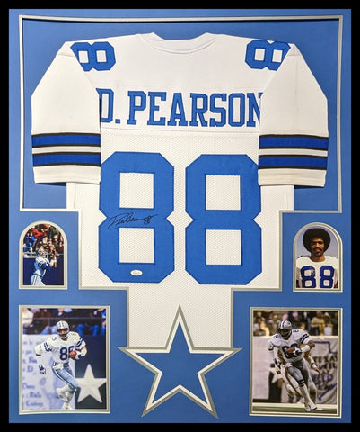 Drew Pearson Autographed Dallas Blue Custom Football Jersey - BAS