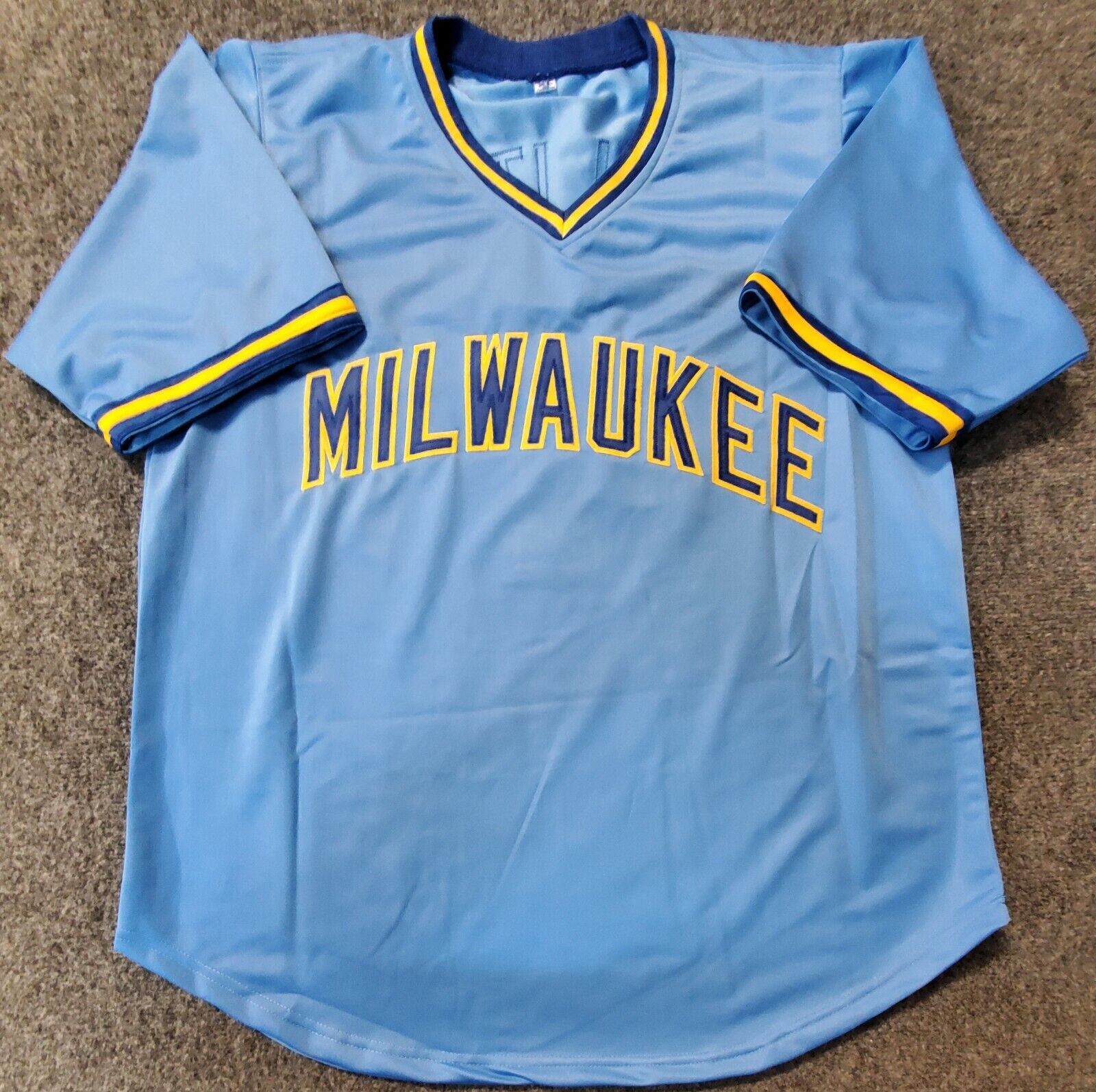 Rare Majestic Milwaukee Brewers Baseball Jersey authentic Purple Youth Sz xL