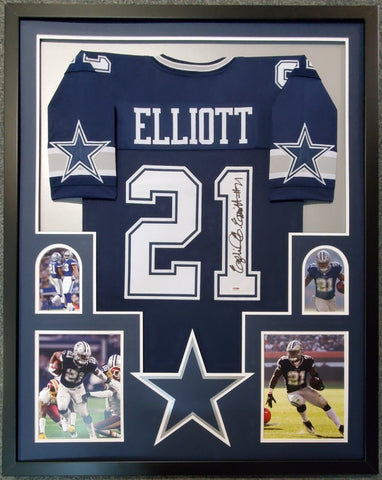 Ezekiel Elliott Dallas Cowboys Signed Autographed Blue Custom Jersey –