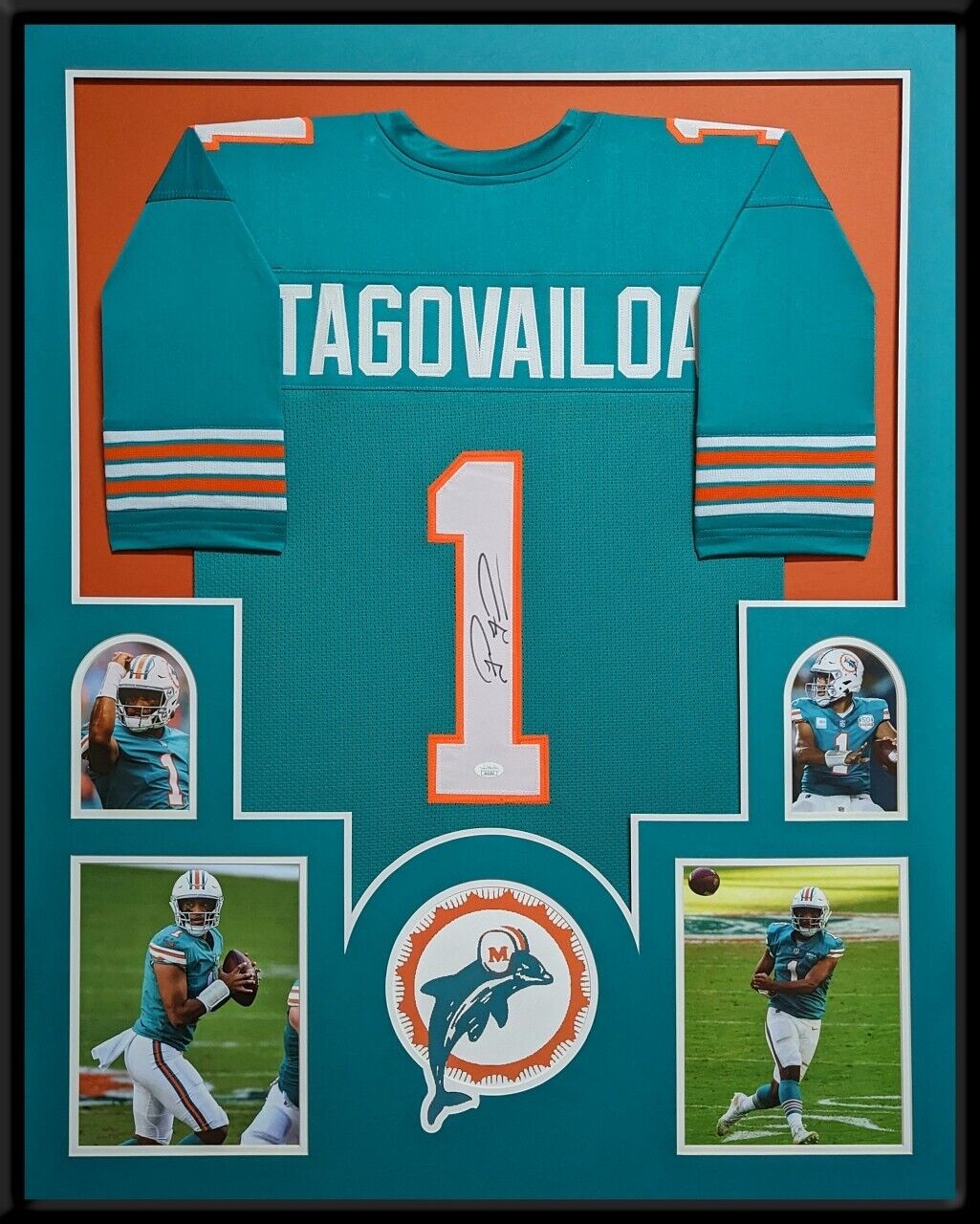 MVP Authentics Framed Miami Dolphins Tua Tagovailoa Autographed Signed Jersey Jsa Coa 765 sports jersey framing , jersey framing