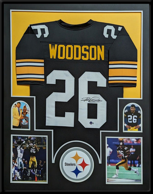 MVP Authentics Framed Pittsburgh Steelers Rod Woodson Autographed Signed Jersey Beckett Holo 540 sports jersey framing , jersey framing