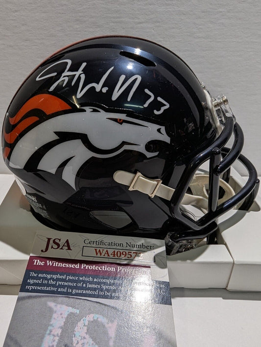 MVP Authentics Denver Broncos Javonte Williams Autographed Speed Mini Helmet Jsa Coa 117 sports jersey framing , jersey framing